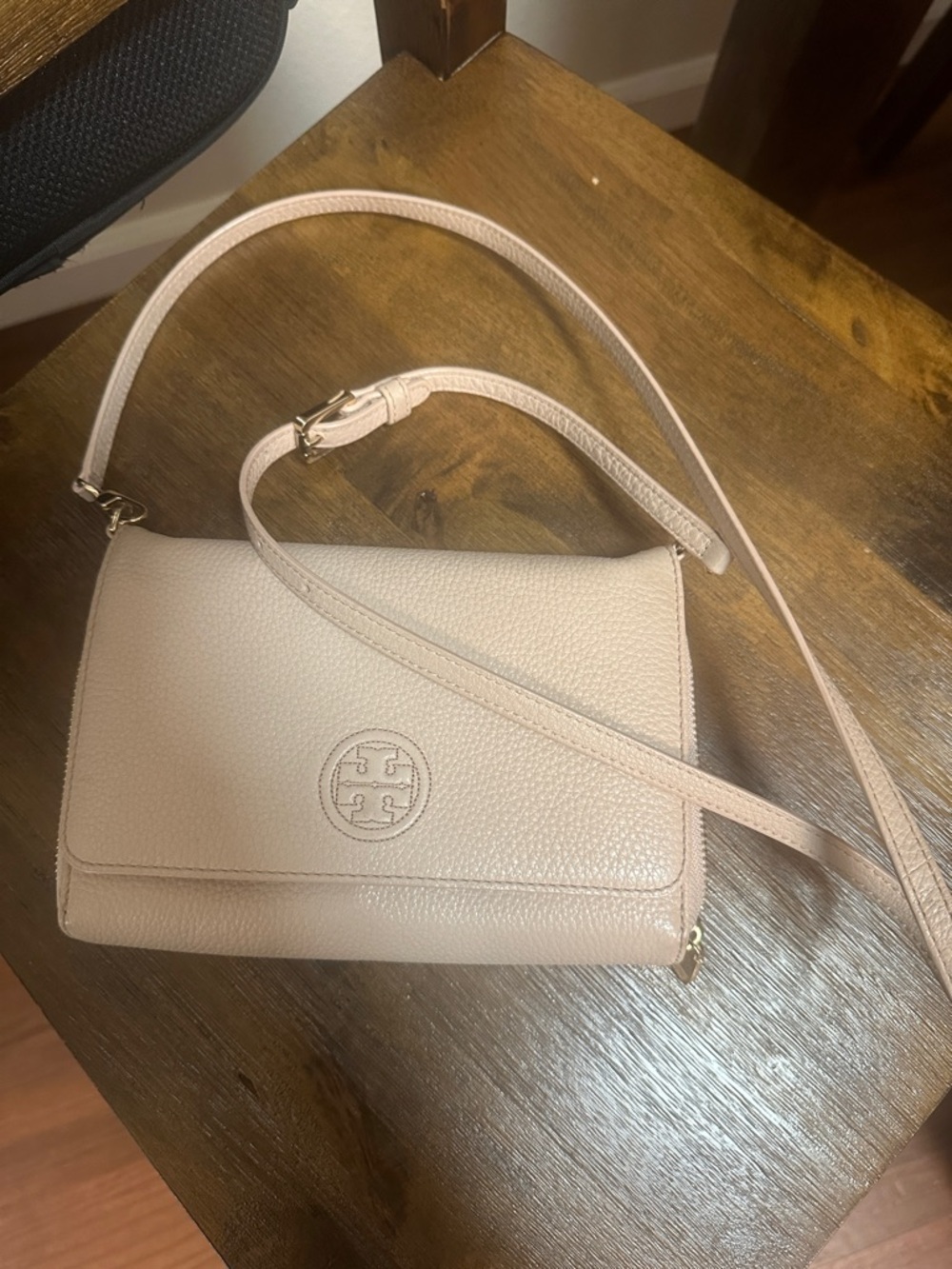 Tory Burch Blush Pebbled Leather Crossbody Bag